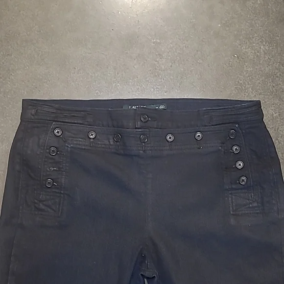 RALPH LAUREN SAILOR MARINE WIDE LEG JEANS - Picture 4 of 10